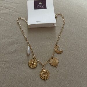 Goldtone & Imitation Pearl Coin Charm Necklace
Sun & StarMedallions ⭐️Brand New